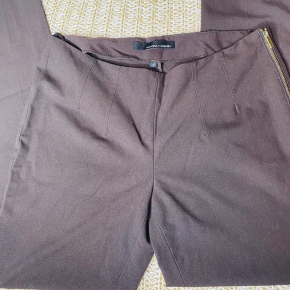 Amanda & Chelsea Dress Pants- size 4 Brown - Picture 2 of 3